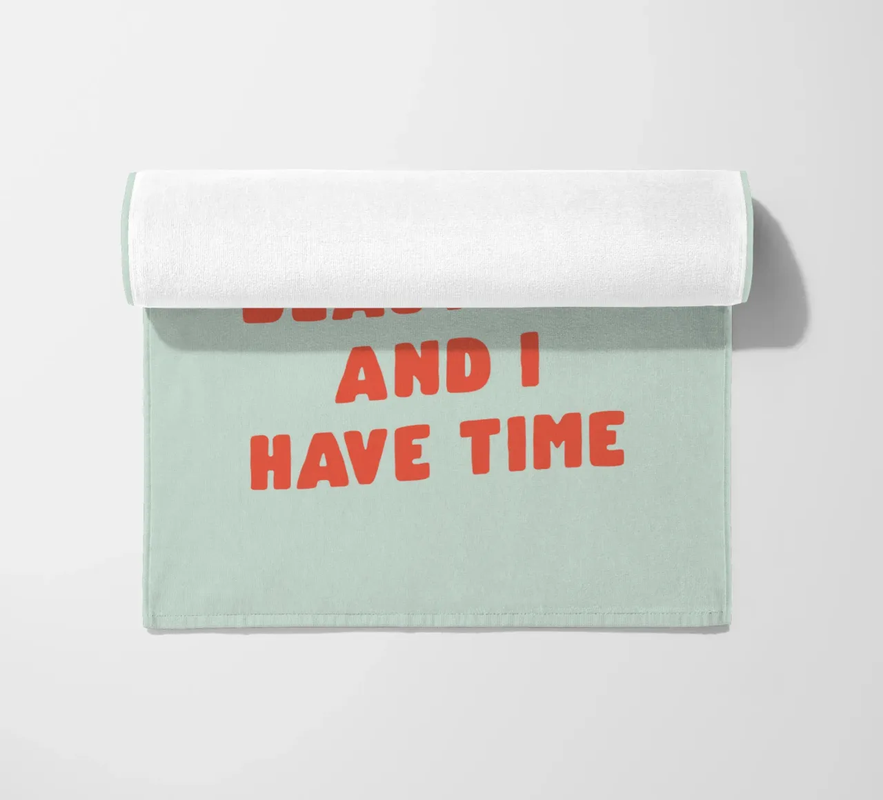 Actually Life is Beautiful and I Have Time Typografie Design beach towel by THE MOTIVATED TYPE