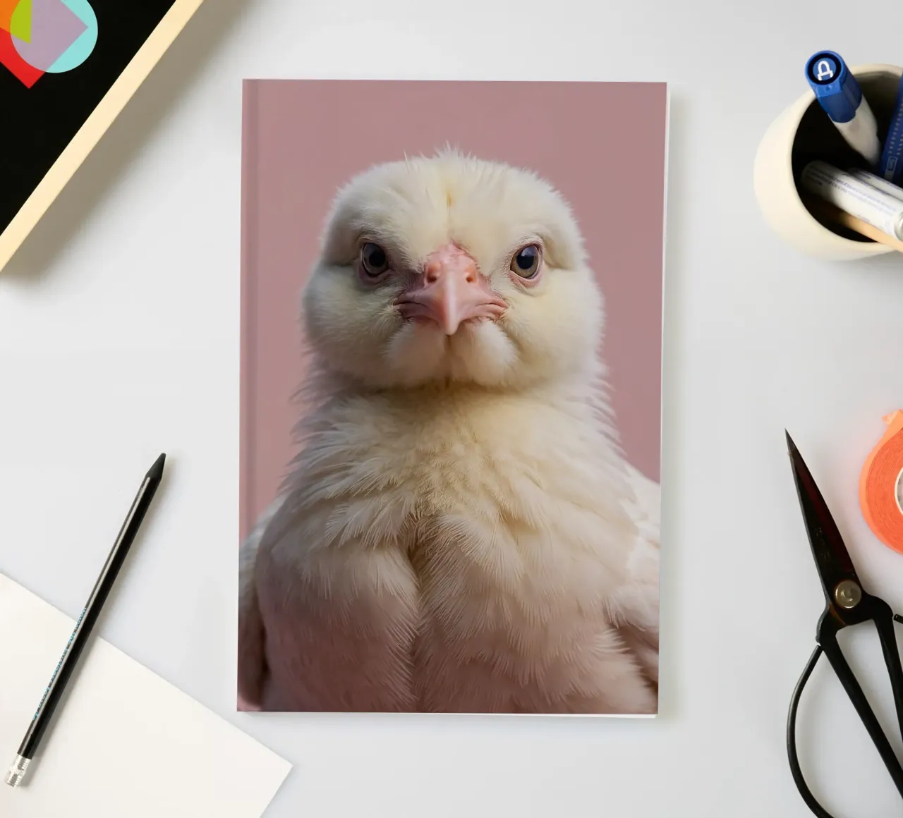Portrait of a fluffy chick | Work 61 notebook by Paws & Portraits