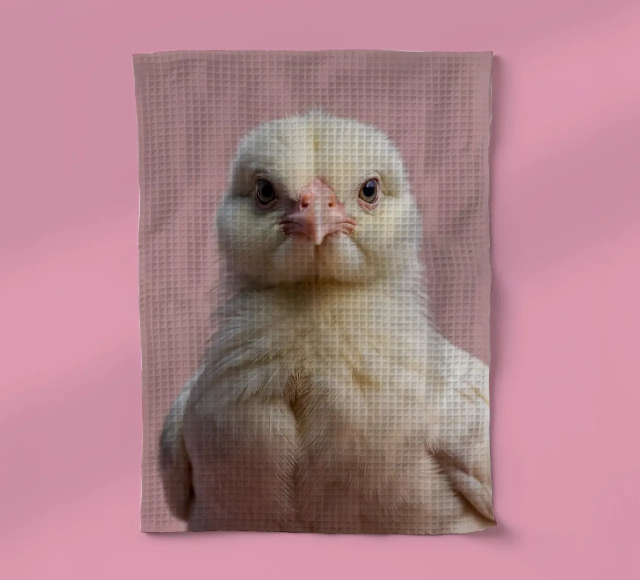 Portrait of a fluffy chick | Work 61 tea towel by Paws & Portraits