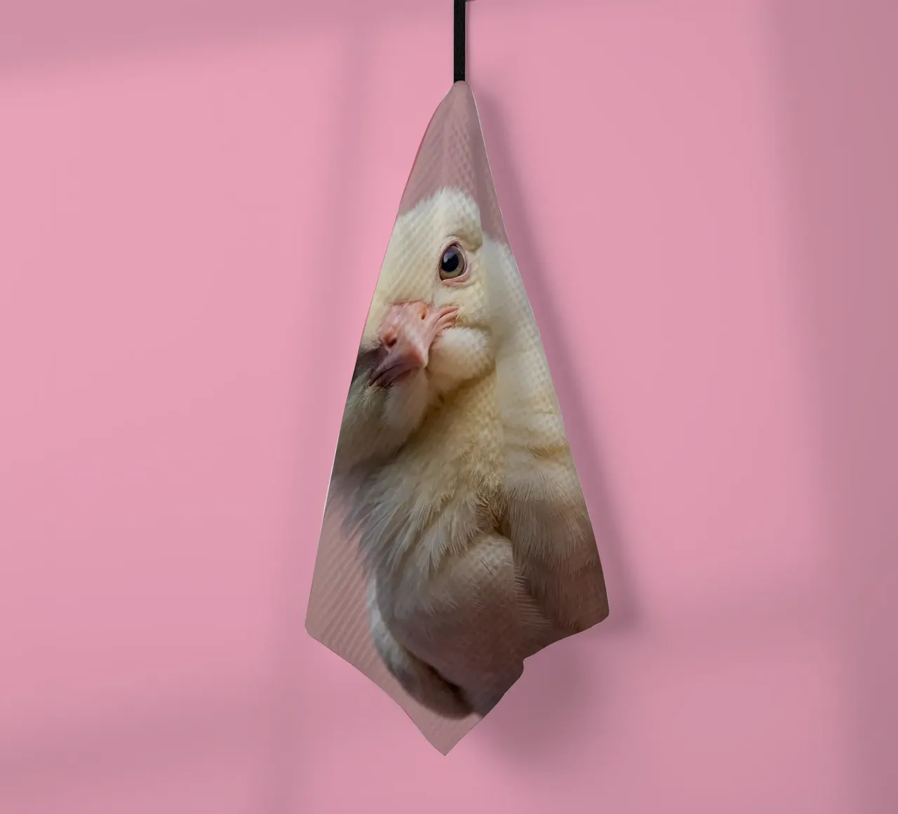 Portrait of a fluffy chick | Work 61 tea towel by Paws & Portraits