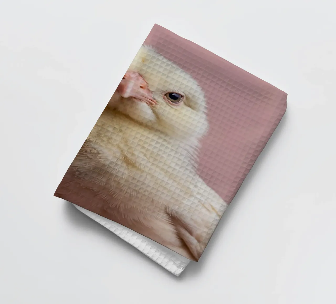 Portrait of a fluffy chick | Work 61 tea towel by Paws & Portraits