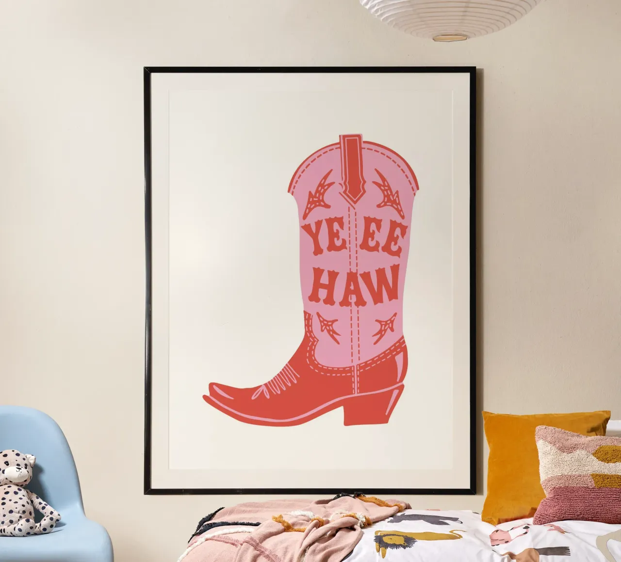 Yee Haw poster con telaio in alluminio da cafelab