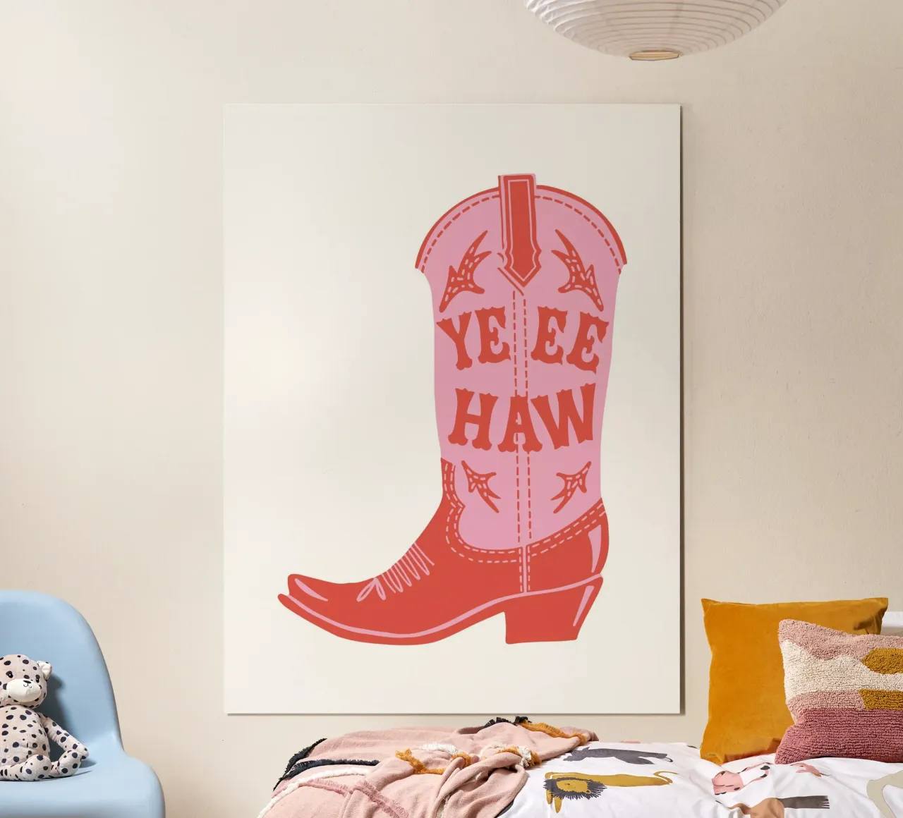 Yee Haw poster con telaio in alluminio da cafelab