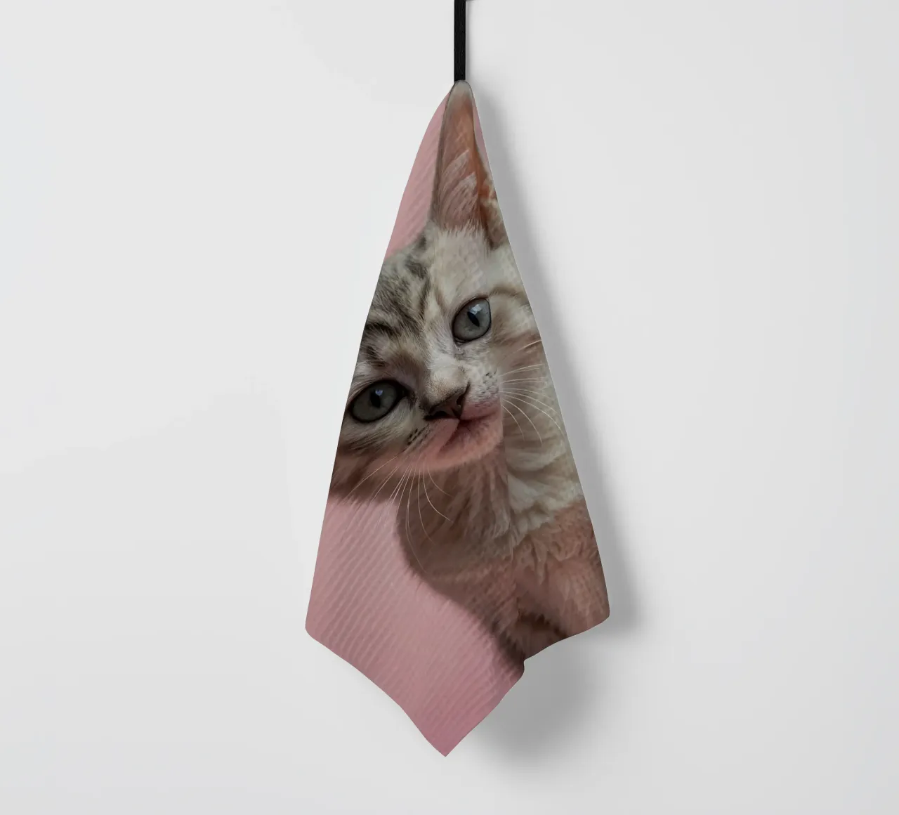 Portrait d'un chaton curieux | Oeuvre 64 torchon de Paws & Portraits