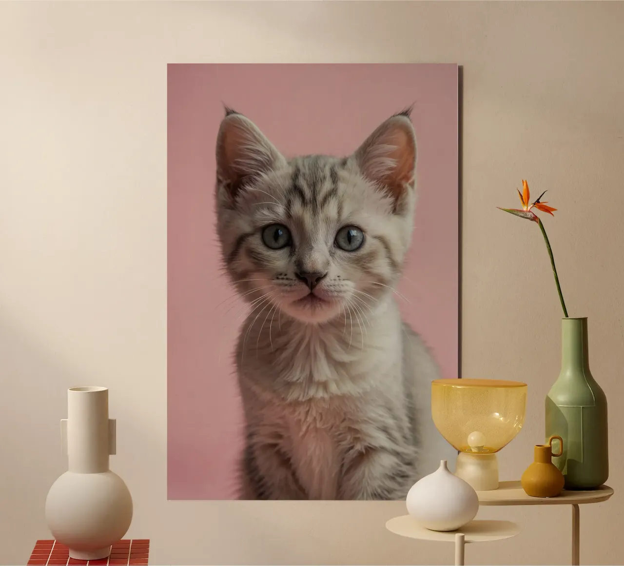 Porträt eines neugierigen Kätzchens | Werk 64 Alu-Dibond von Paws & Portraits