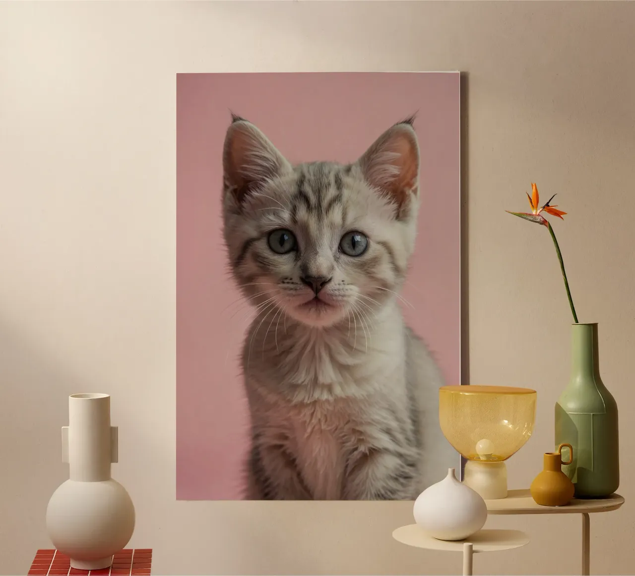 Portrait of a curious kitten | Work 64 canvas by Paws & Portraits