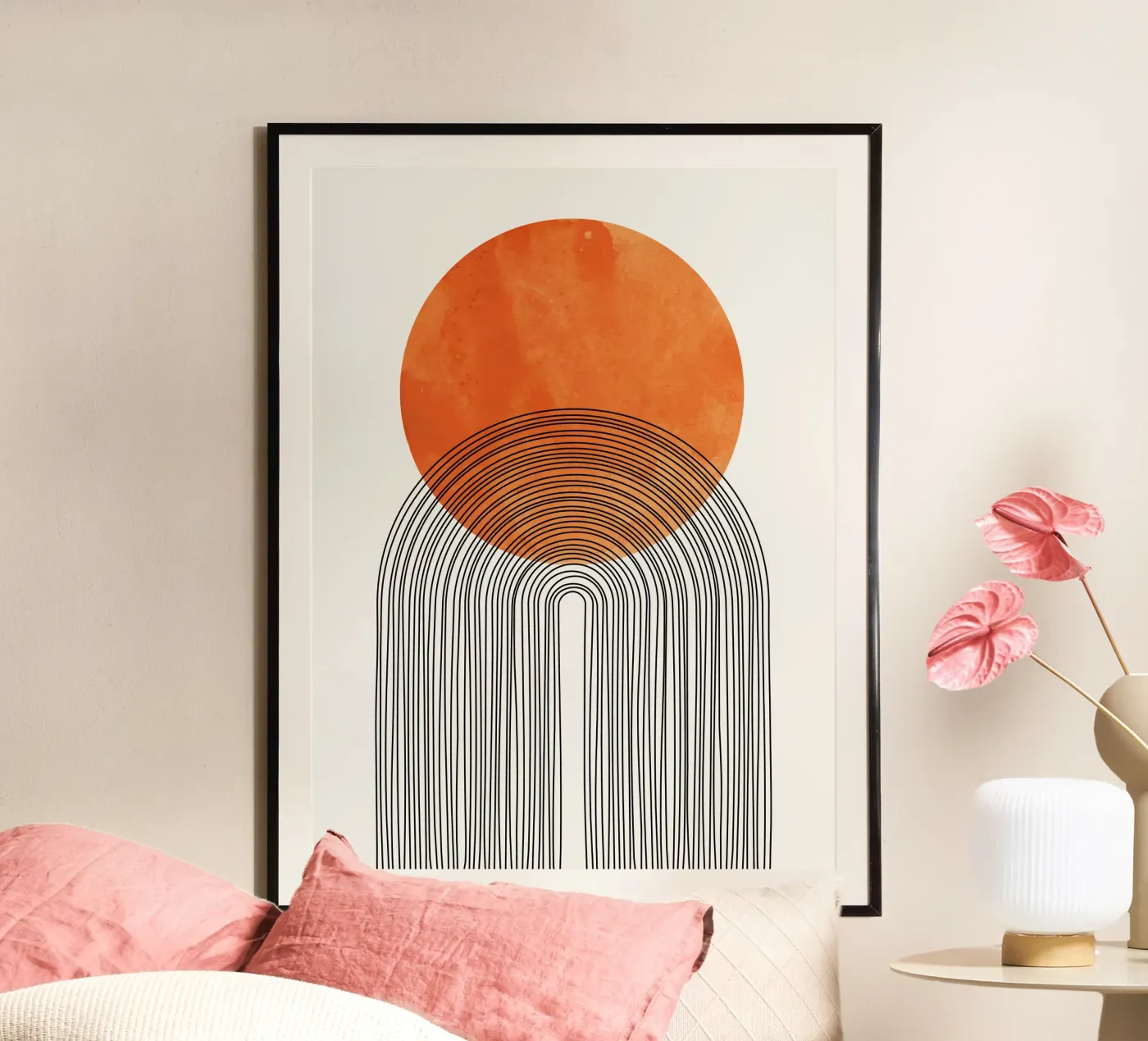 Orange Black poster van Tamsen Design