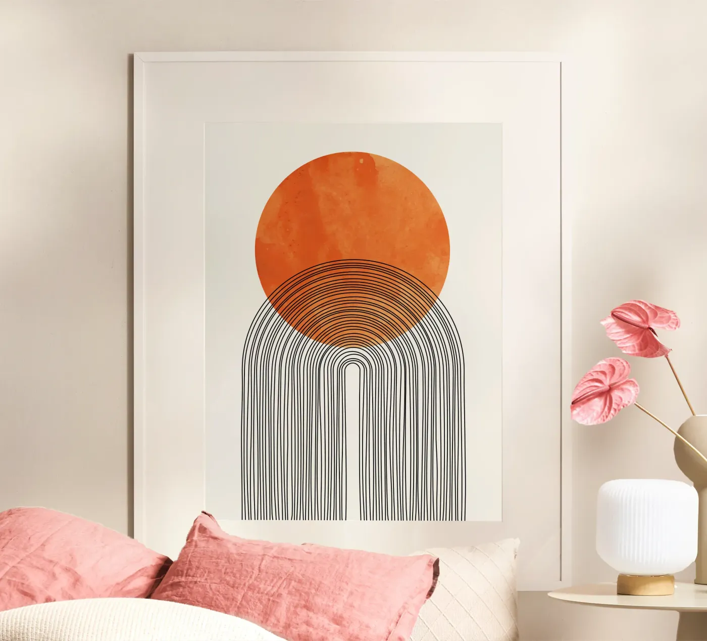 Orange Black poster van Tamsen Design