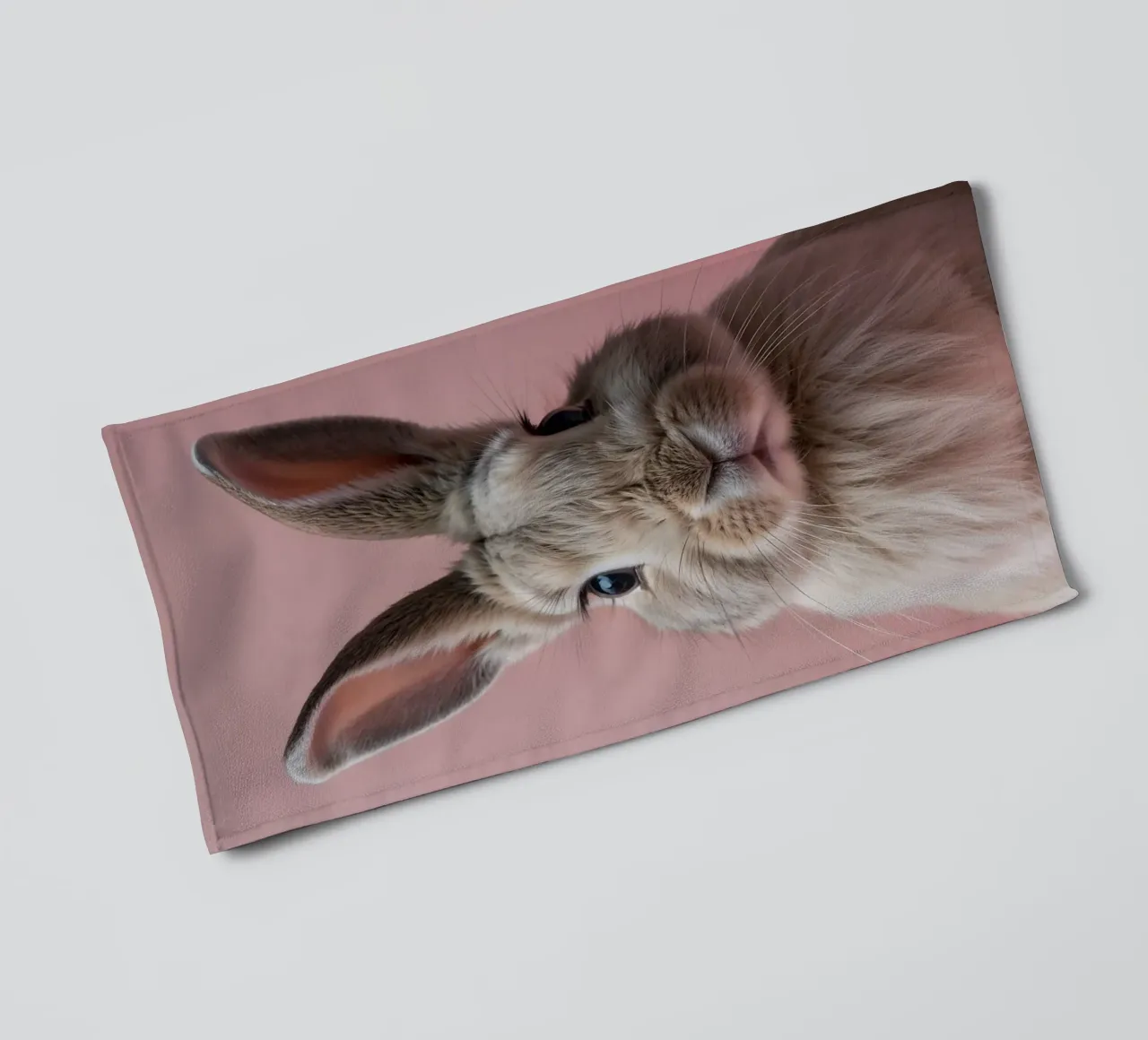 Portrait of a cute rabbit | Work 65 towel by Paws & Portraits