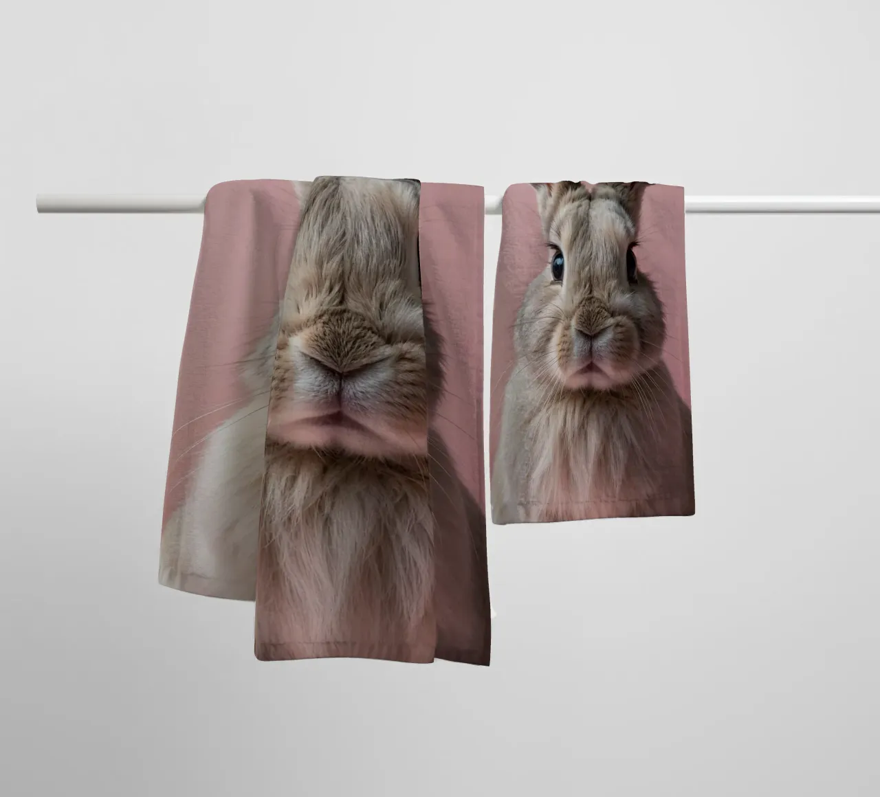 Portrait of a cute rabbit | Work 65 towel by Paws & Portraits