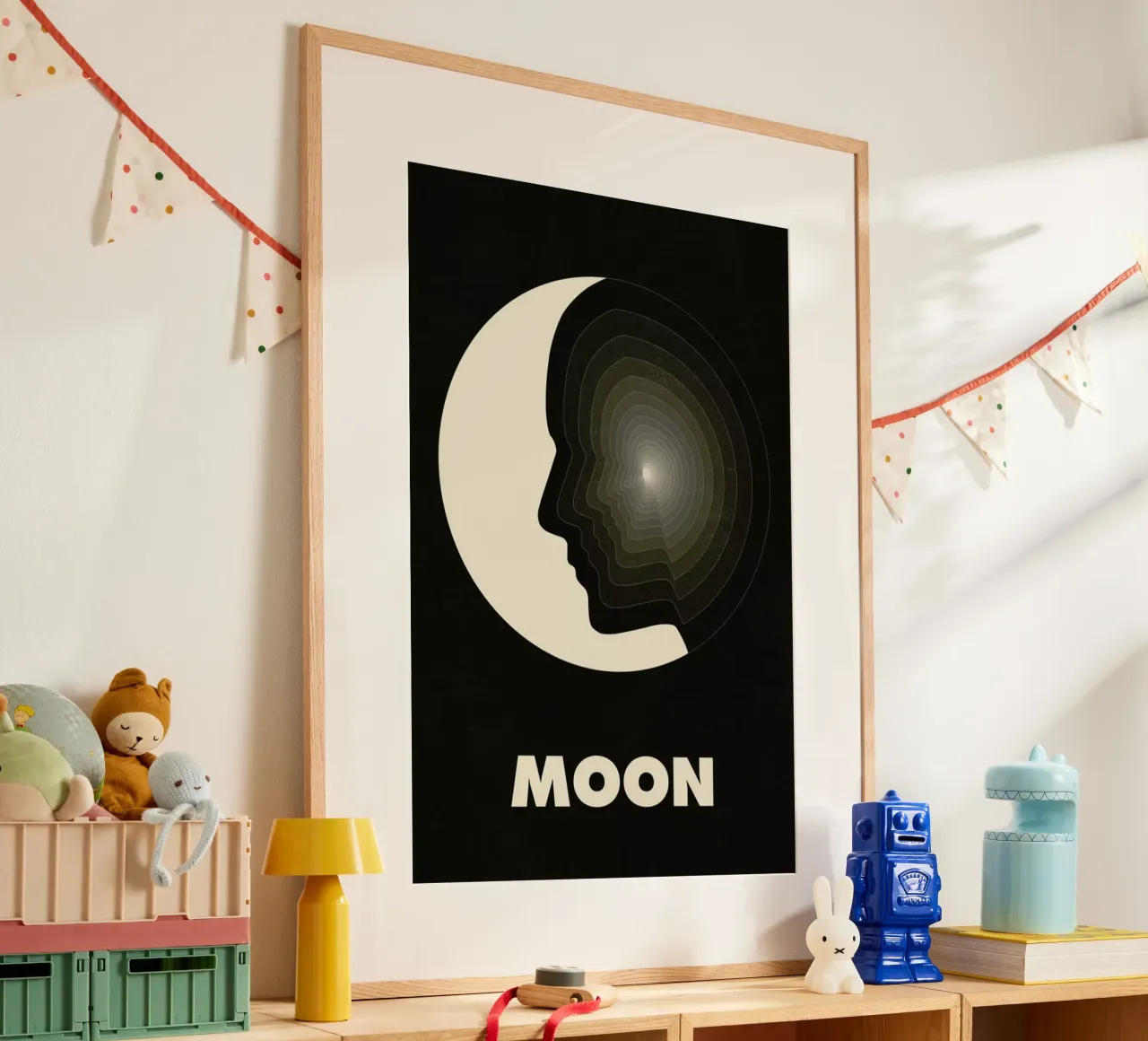Moon poster con telaio in legno da Excites