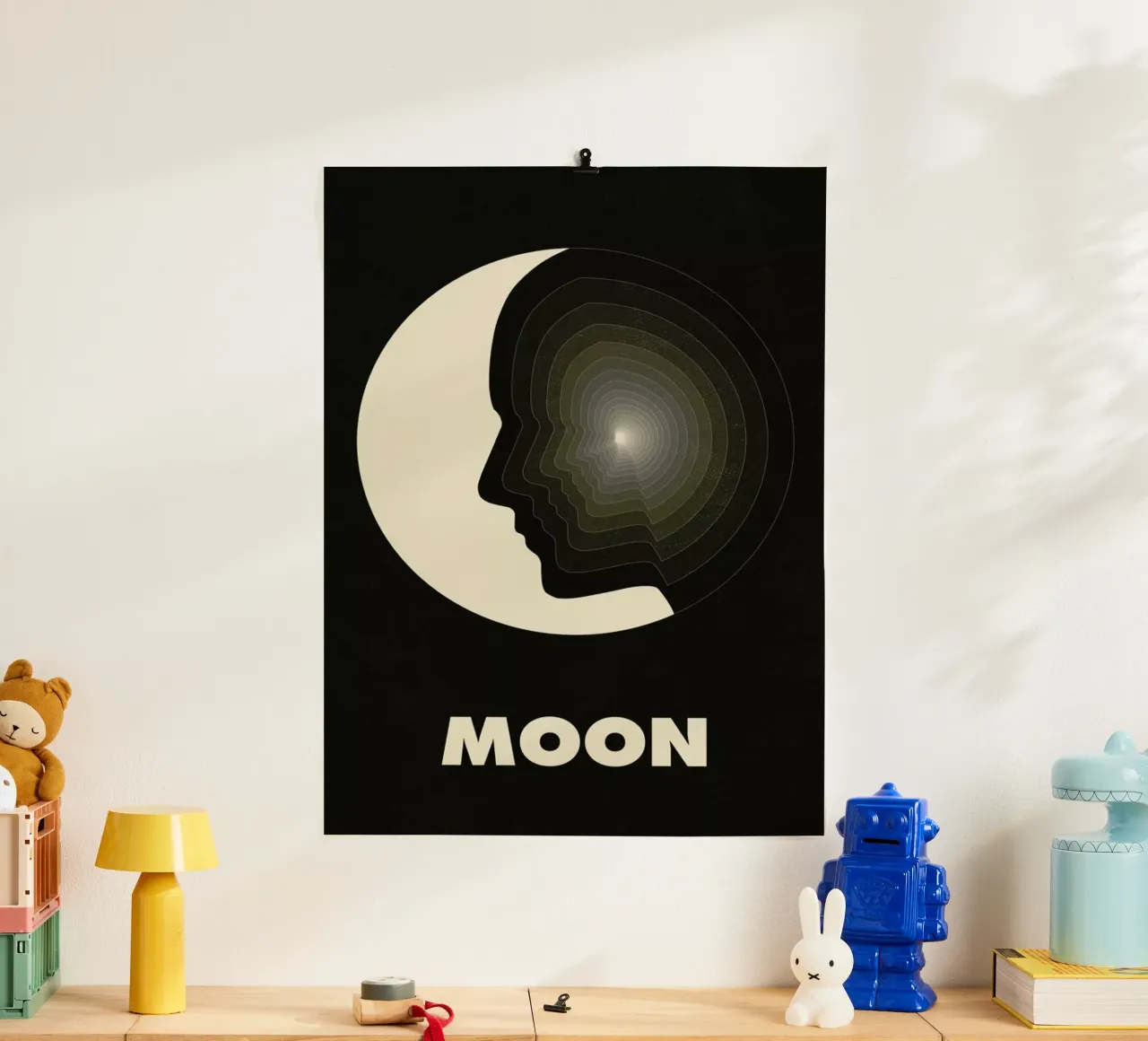 Moon poster con telaio in legno da Excites