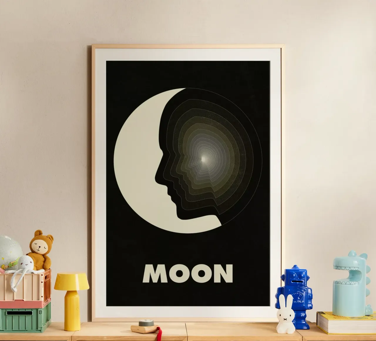 Moon poster con telaio in legno da Excites