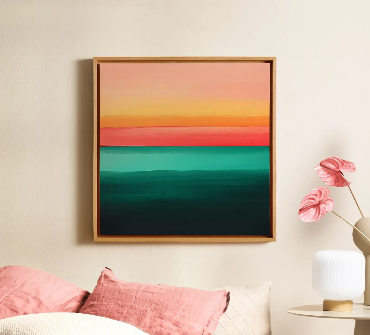 Abstract ocean sunset canvas by Little Things