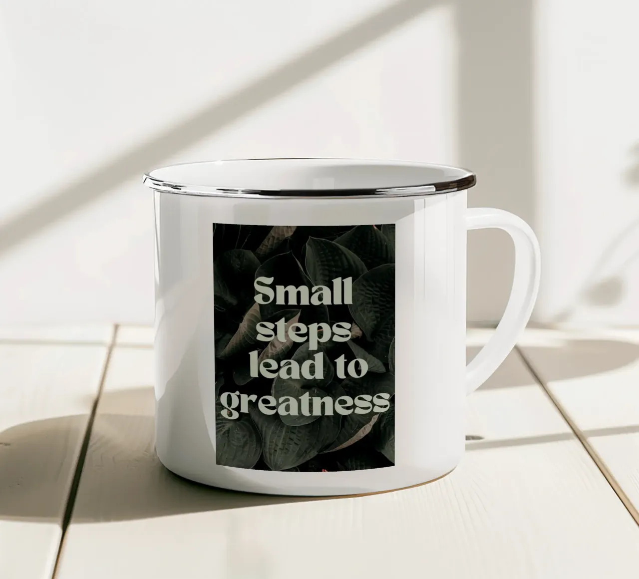 Piccoli passi, grandi sogni tazza in smalto da Artistic-shop