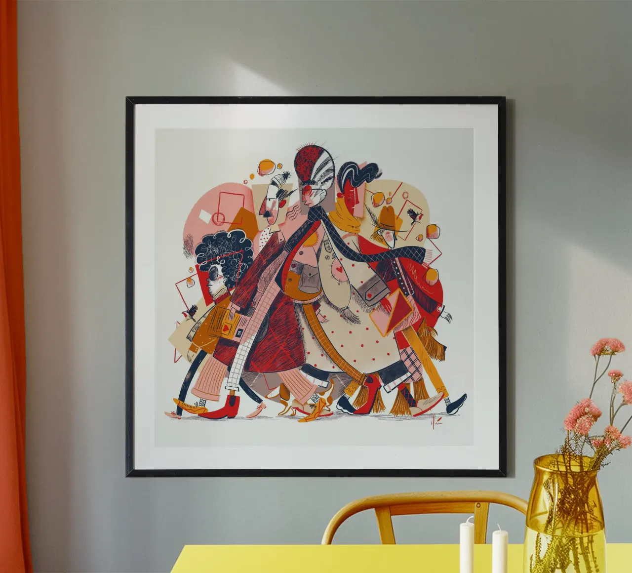 City guys poster with plastic frame by Moira Scicluna Zahra