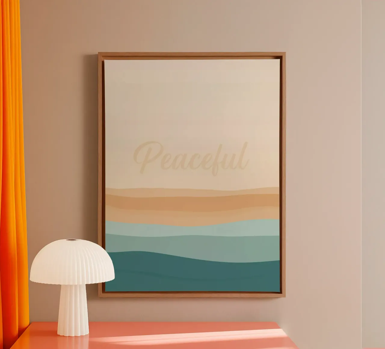 Vredig abstract oceaanstrand canvas met Baklijst van Little Things