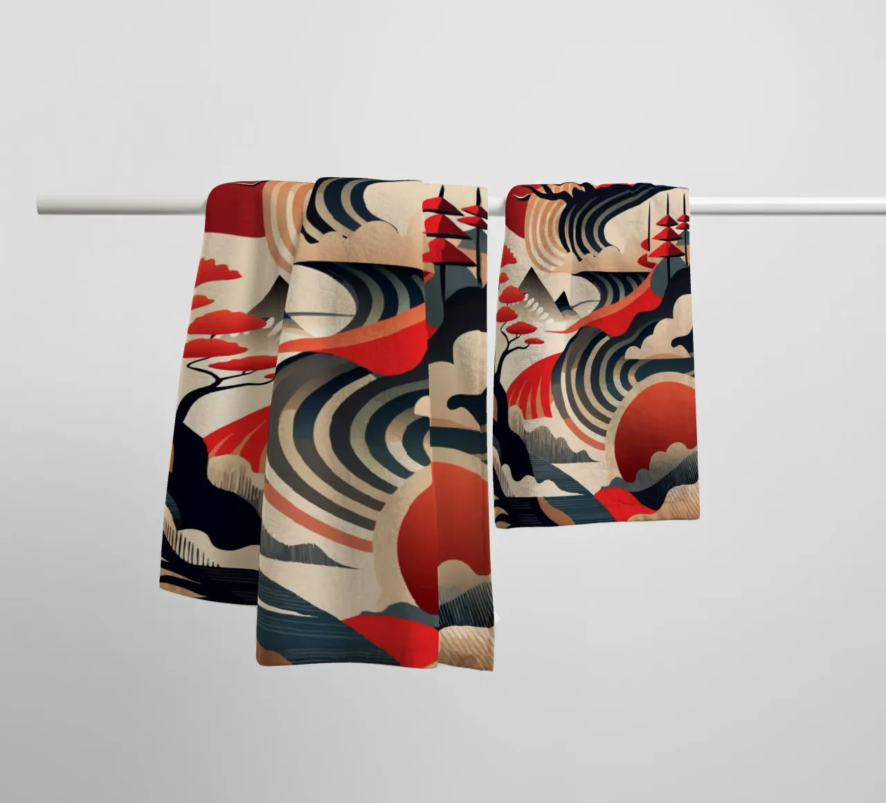 Correnti cremisi di Kintsugi asciugamano da bagno da Artistic-shop