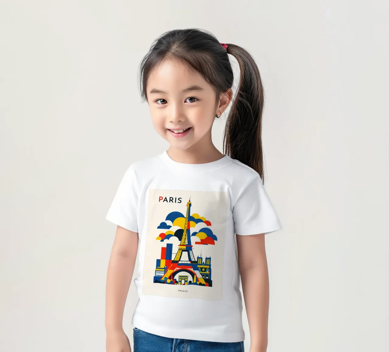 Paris Flat t-shirt bambini da Art Unleashed