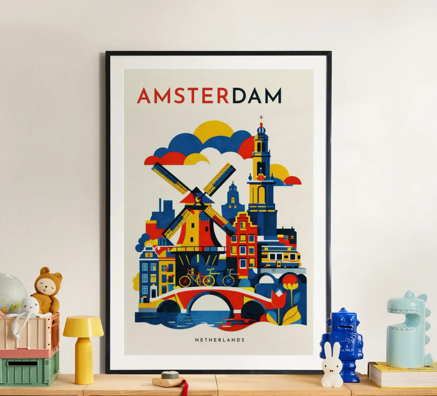 Amsterdam Flat poster by Art Unleashed
