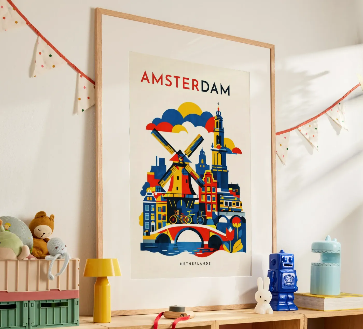 Amsterdam Flat poster by Art Unleashed