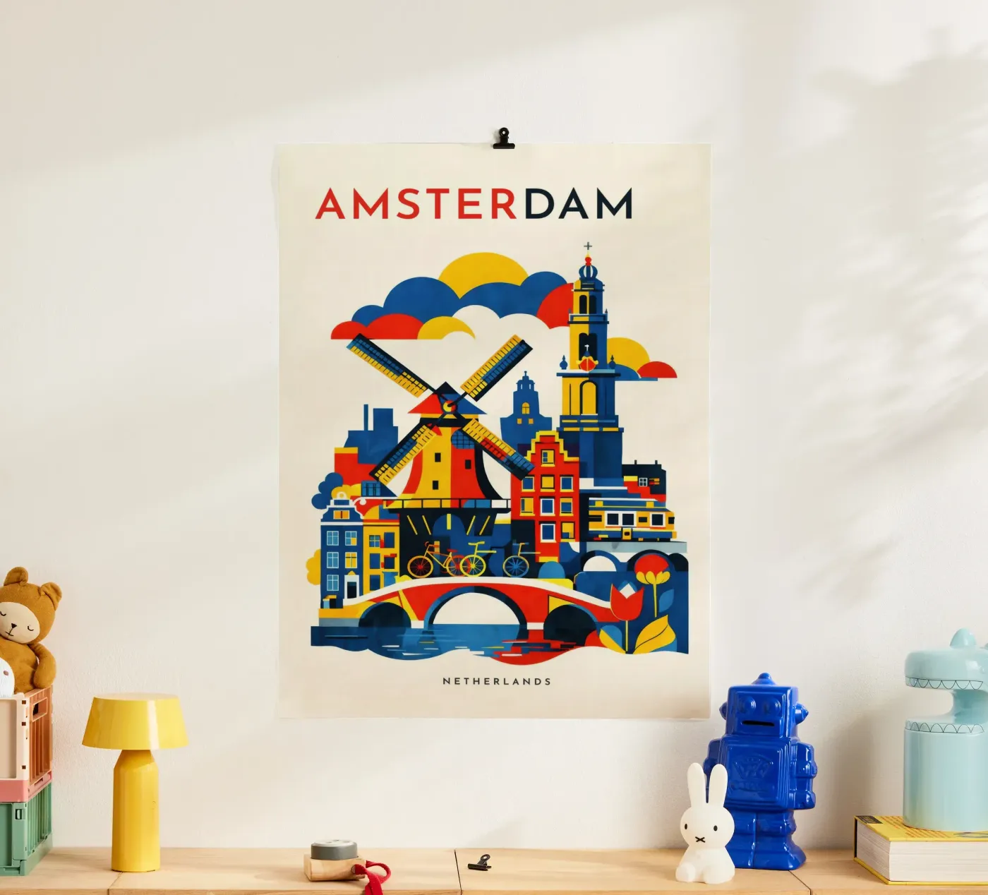 Amsterdam Flat poster by Art Unleashed