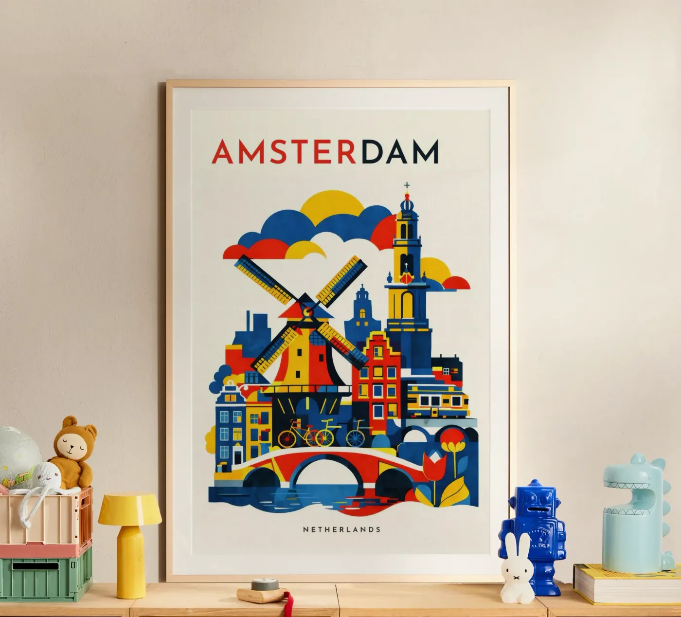 Amsterdam Flat poster by Art Unleashed