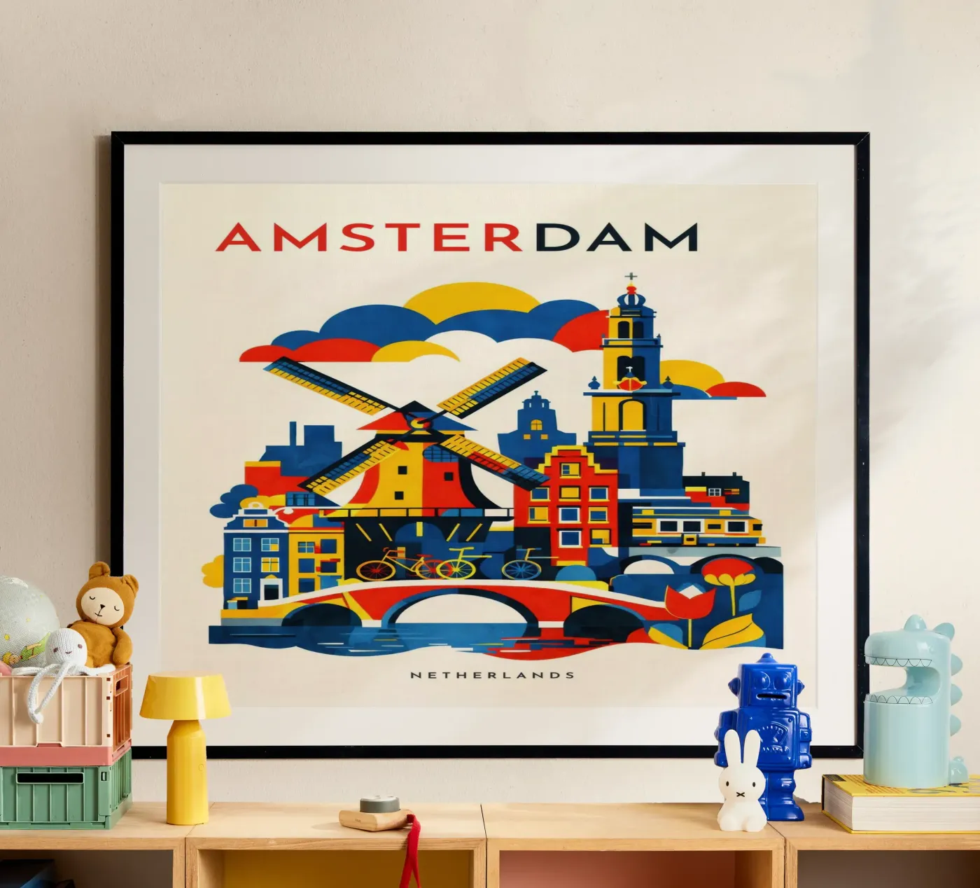 Amsterdam Flat poster by Art Unleashed