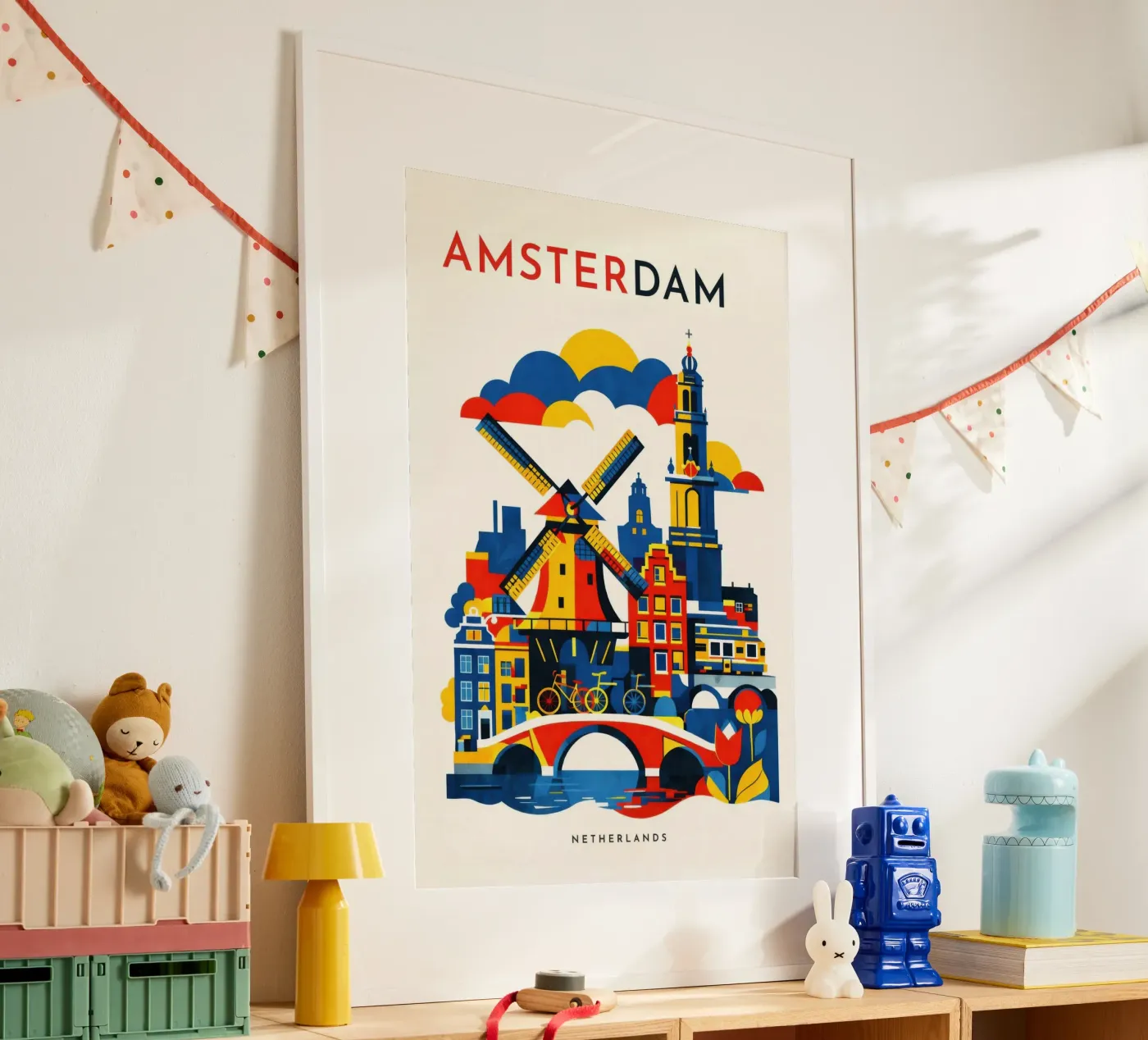Amsterdam Flat poster by Art Unleashed