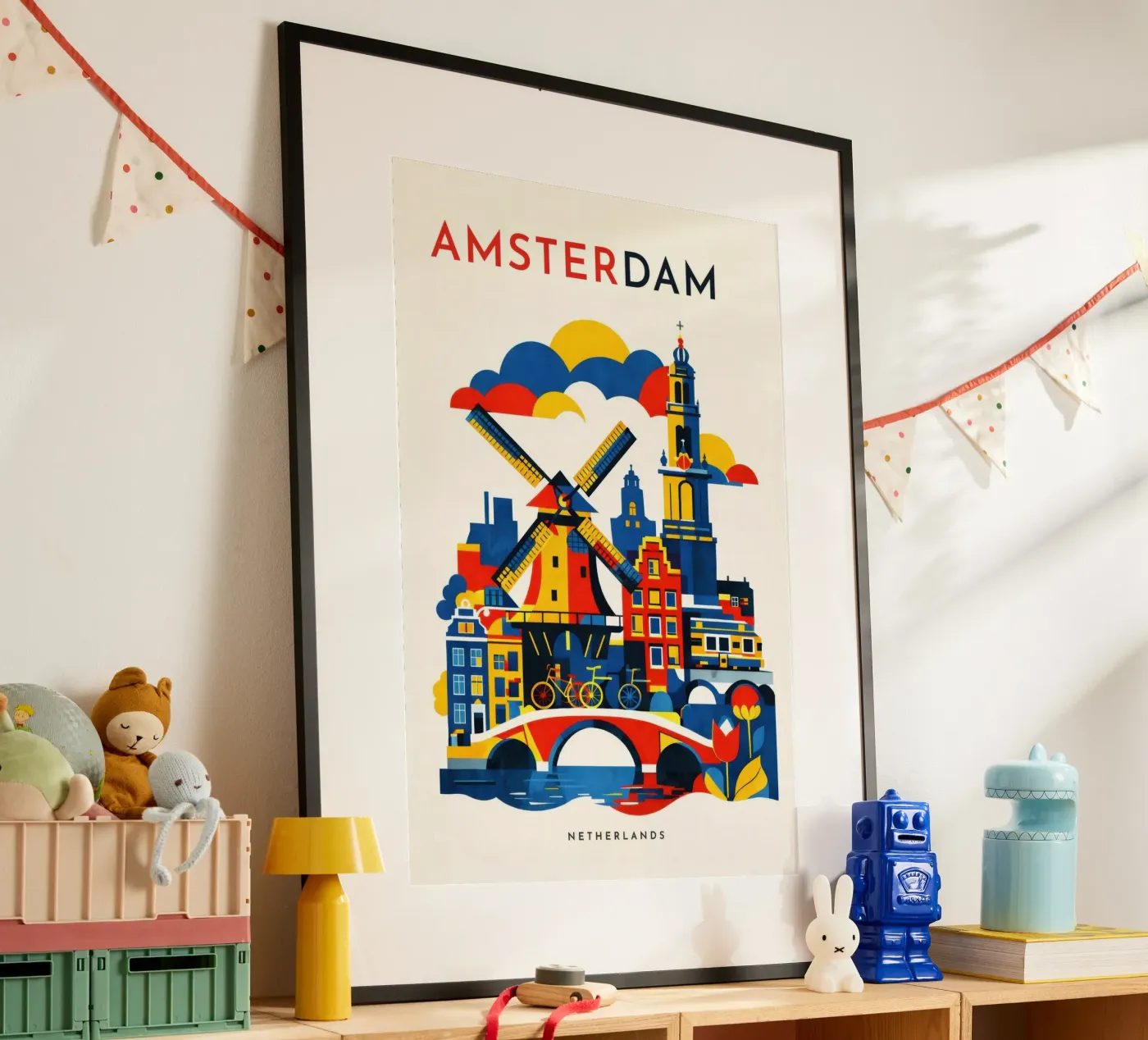 Amsterdam Flat poster by Art Unleashed