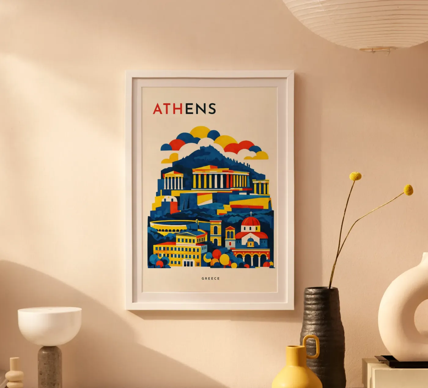 Athens Flat Poster von Art Unleashed