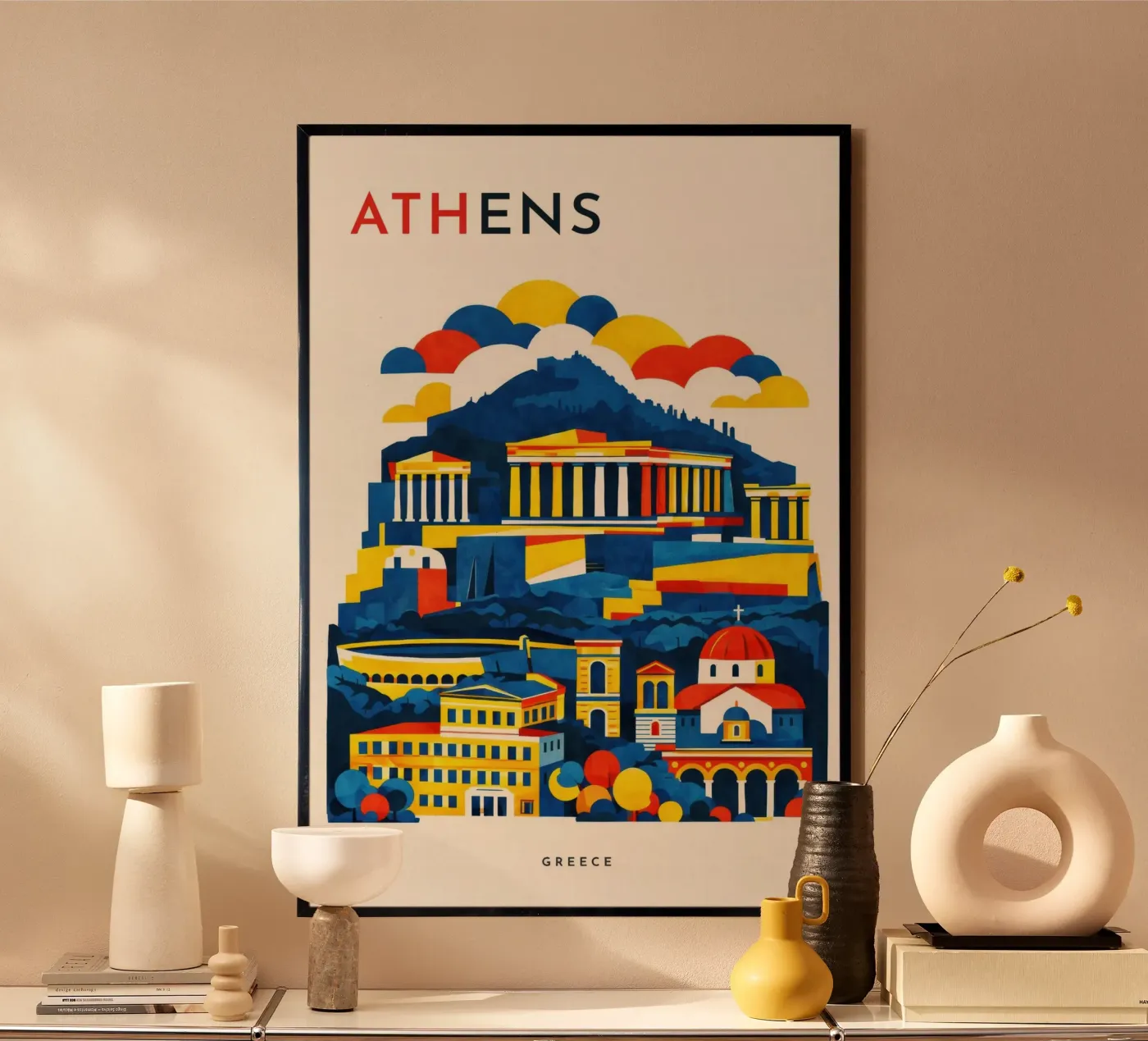 Athens Flat Poster von Art Unleashed