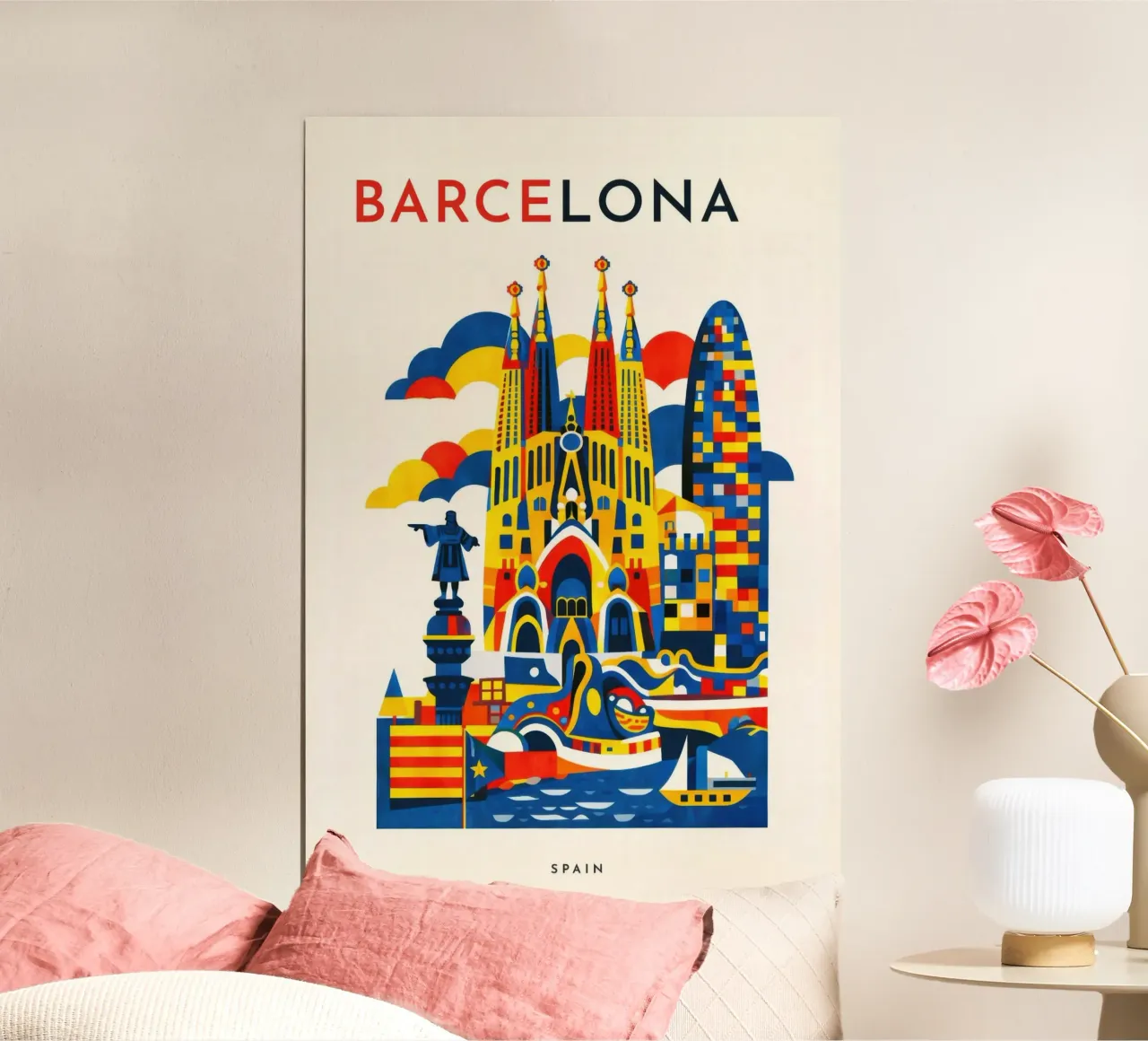 Barcelona Flat poster da Art Unleashed