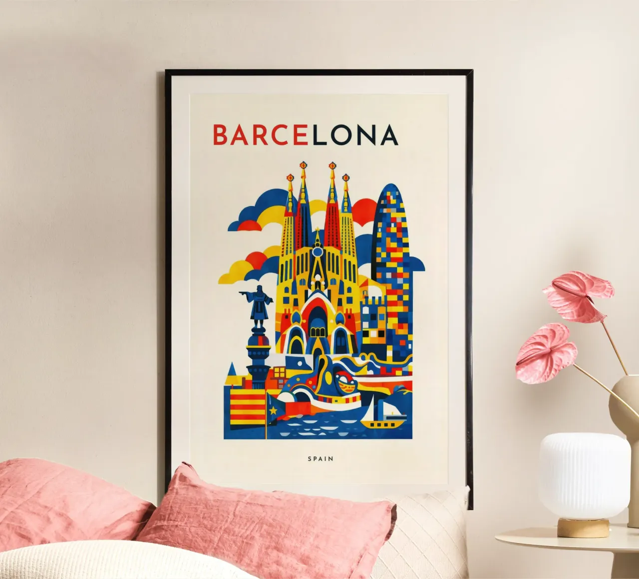 Barcelona Flat poster da Art Unleashed