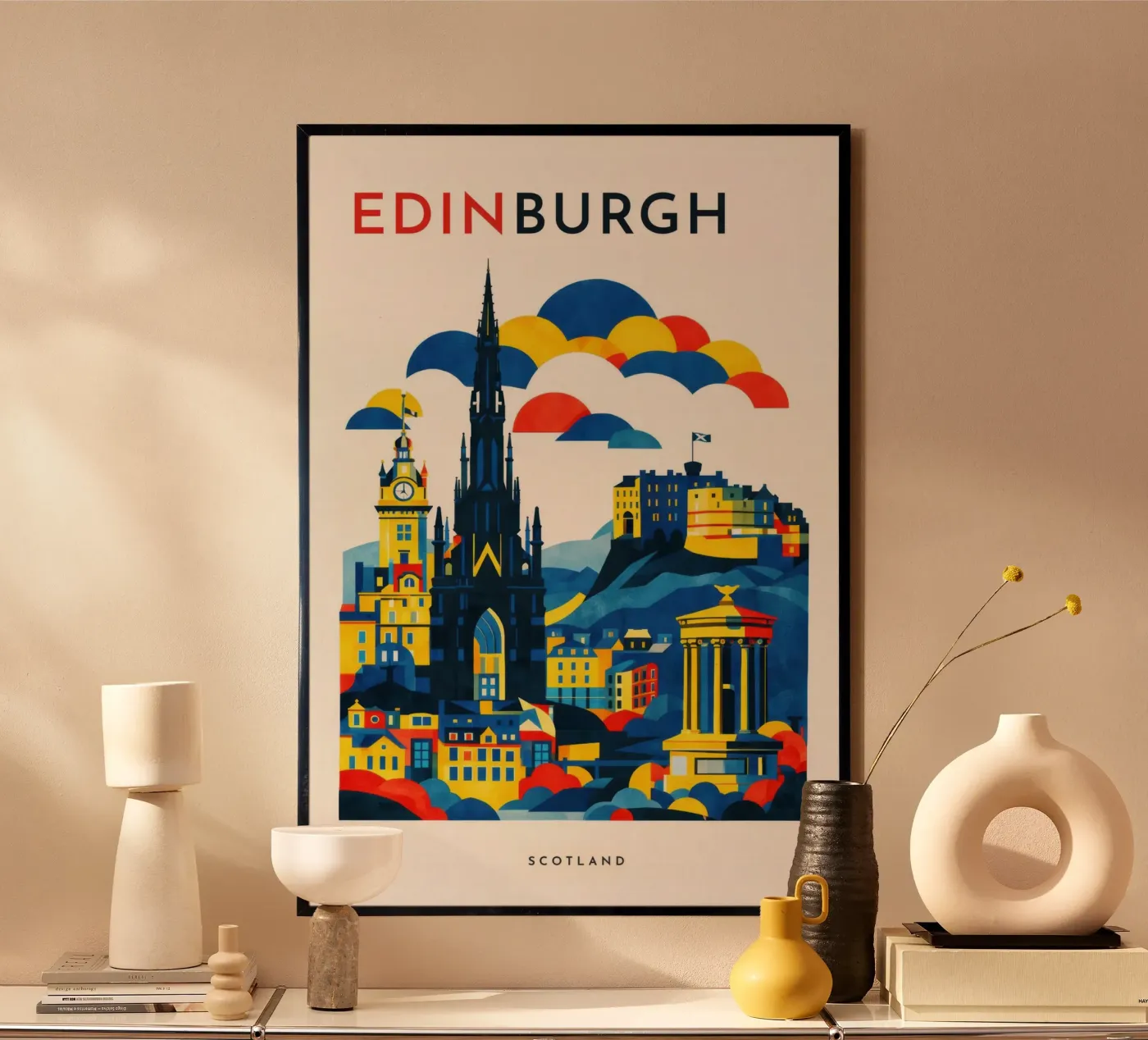 Edinburgh Flat Poster von Art Unleashed