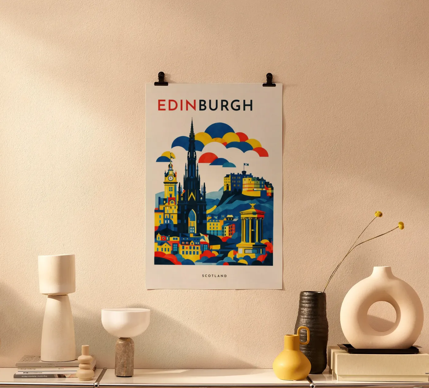 Edinburgh Flat Poster von Art Unleashed