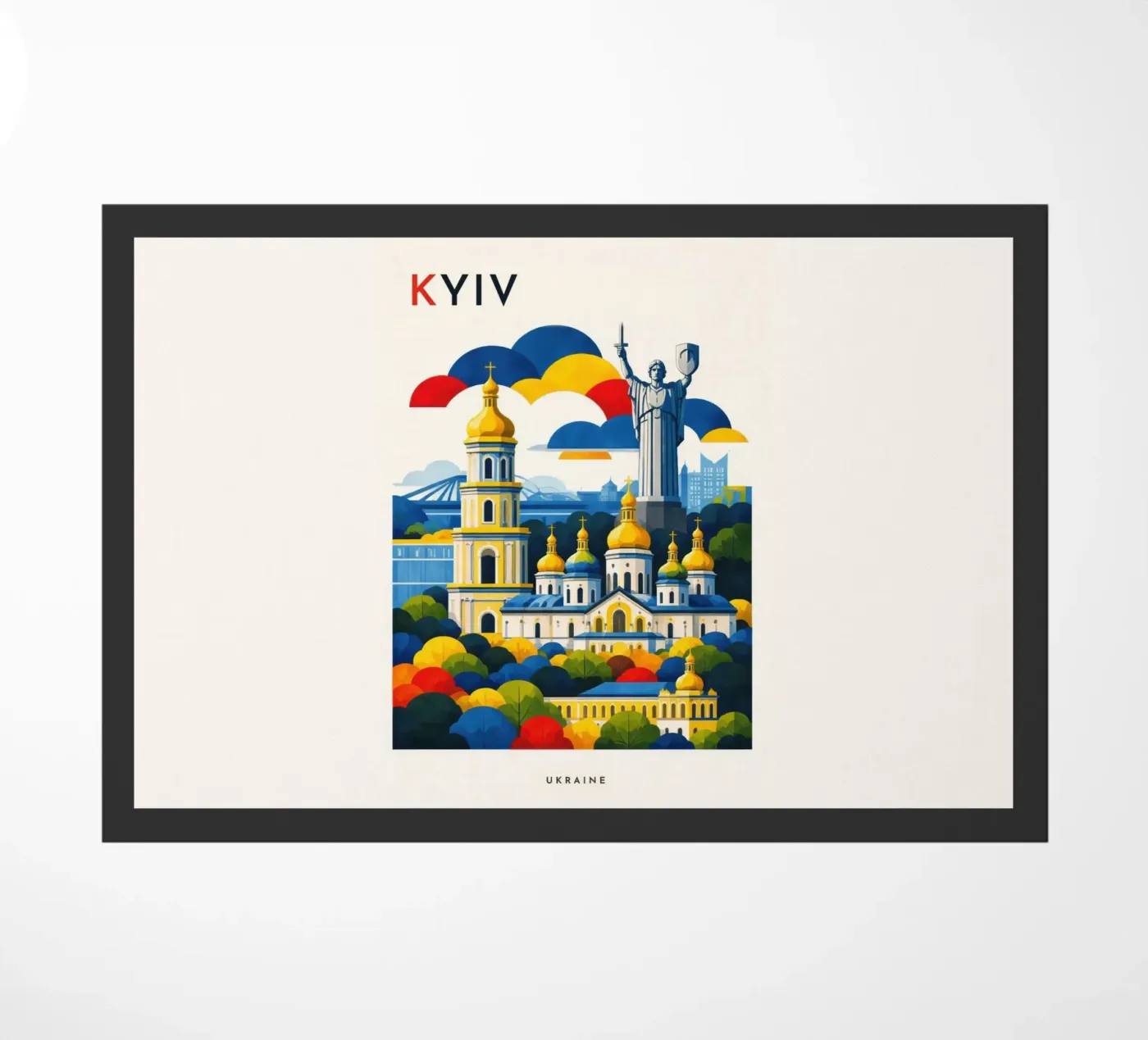 Kyiv Flat deurmat van Art Unleashed