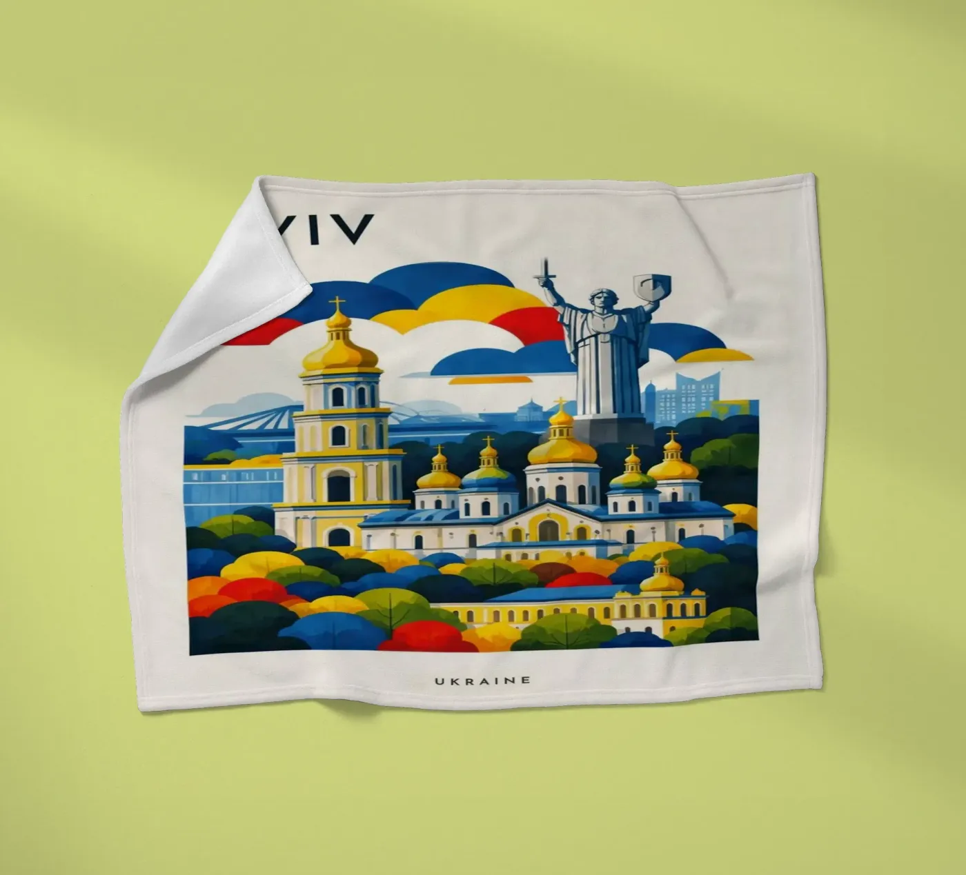 Kyiv Flat Fleecedecke von Art Unleashed