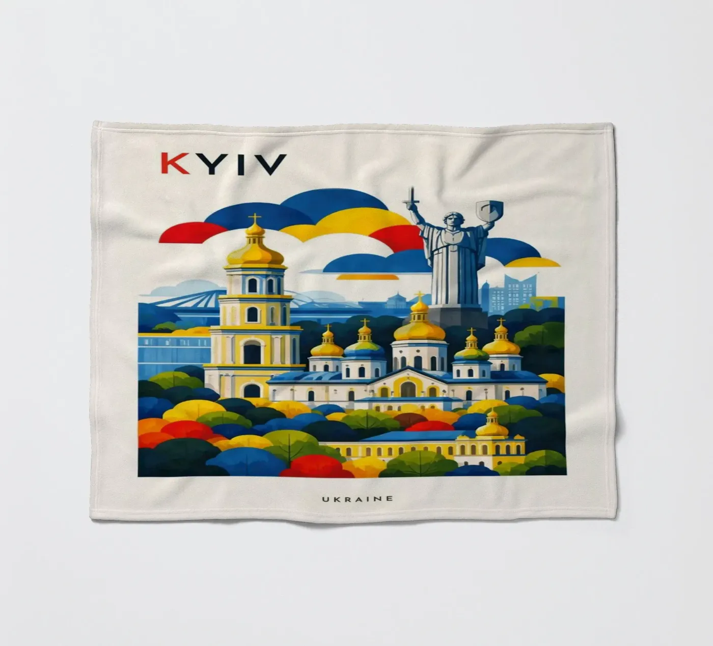 Kyiv Flat Fleecedecke von Art Unleashed