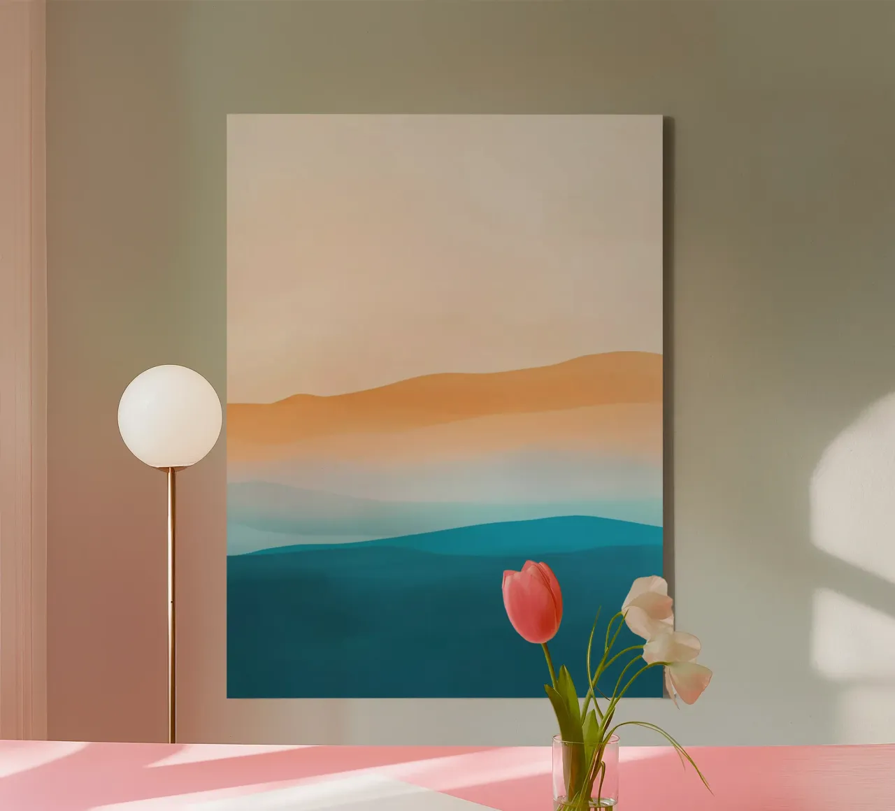 Abstract zeelandschap canvas met Baklijst van Little Things