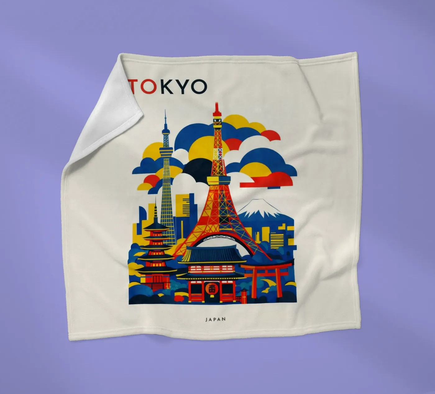 Tokyo Flat Fleecedecke von Art Unleashed