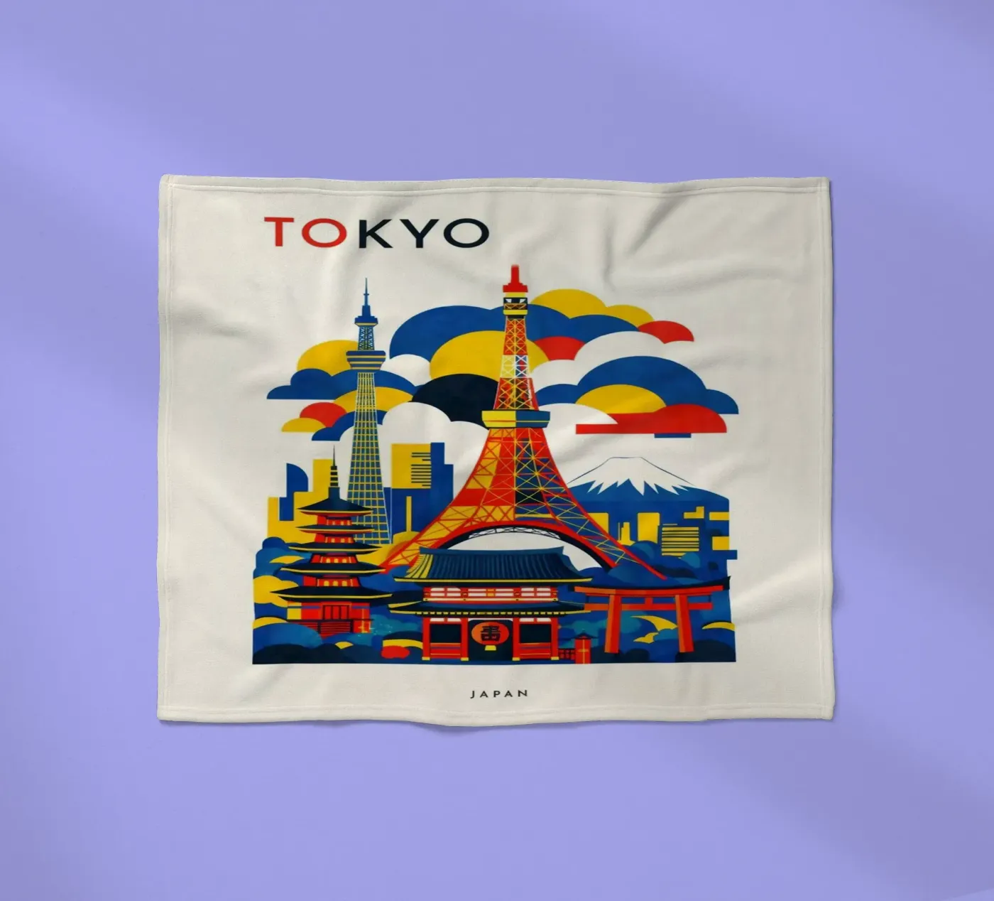 Tokyo Flat Fleecedecke von Art Unleashed