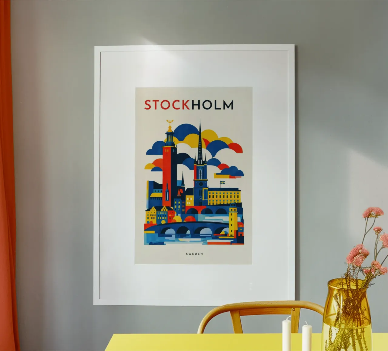 Stockholm Flat Poster von Art Unleashed