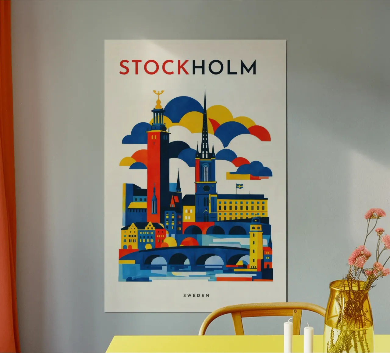 Stockholm Flat Poster von Art Unleashed