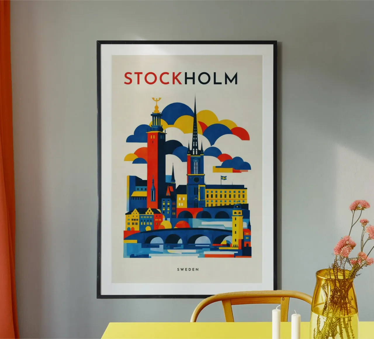 Stockholm Flat Poster von Art Unleashed