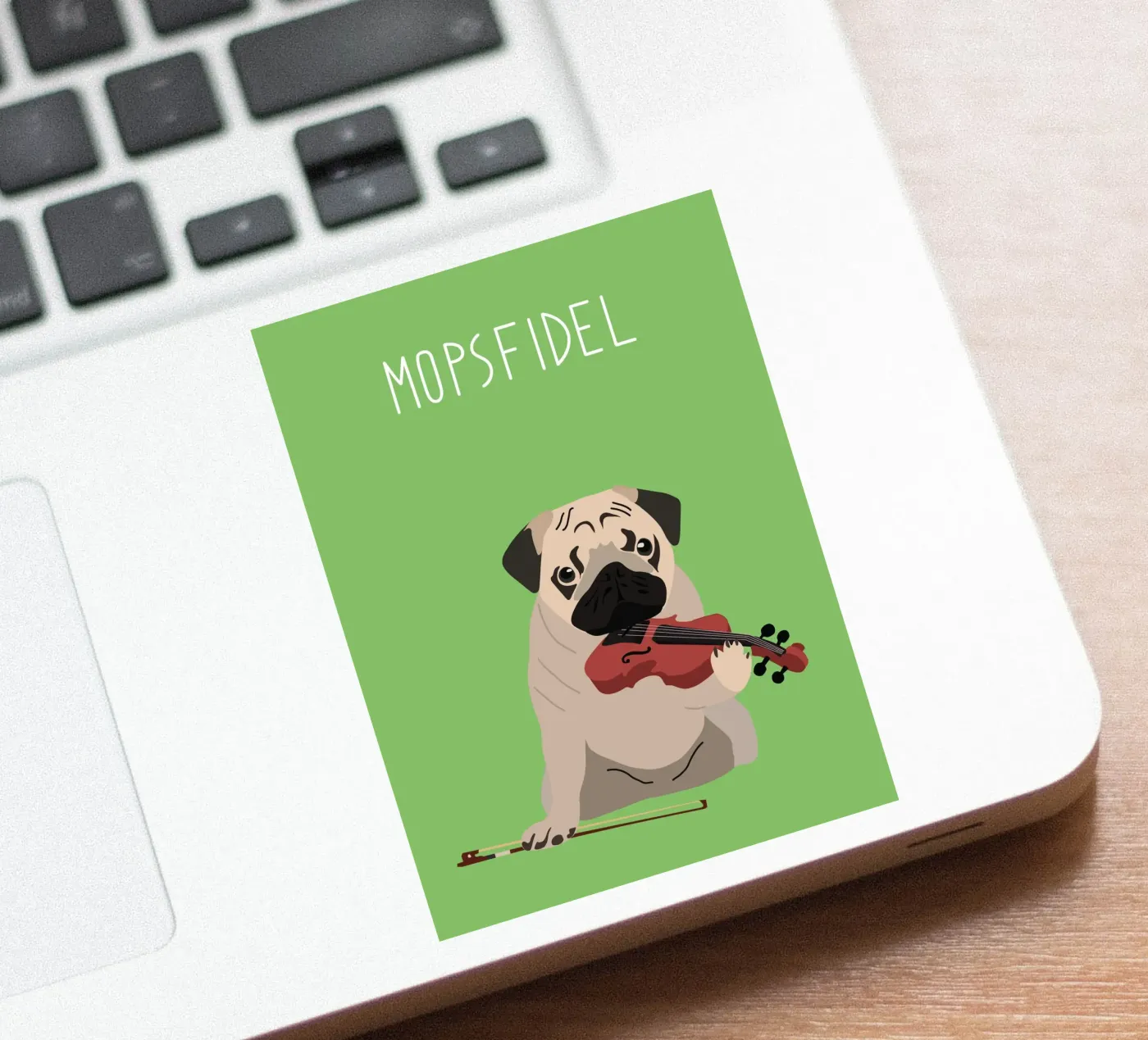 Mopsfidel sticker by Constanze Art Direction
