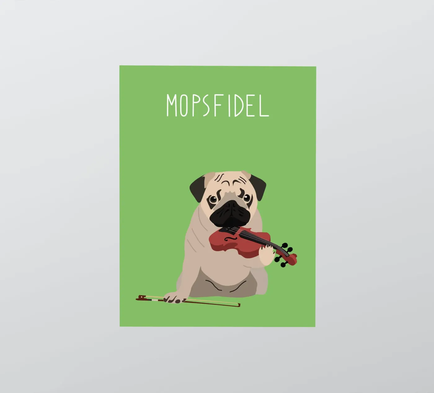 Mopsfidel sticker by Constanze Art Direction
