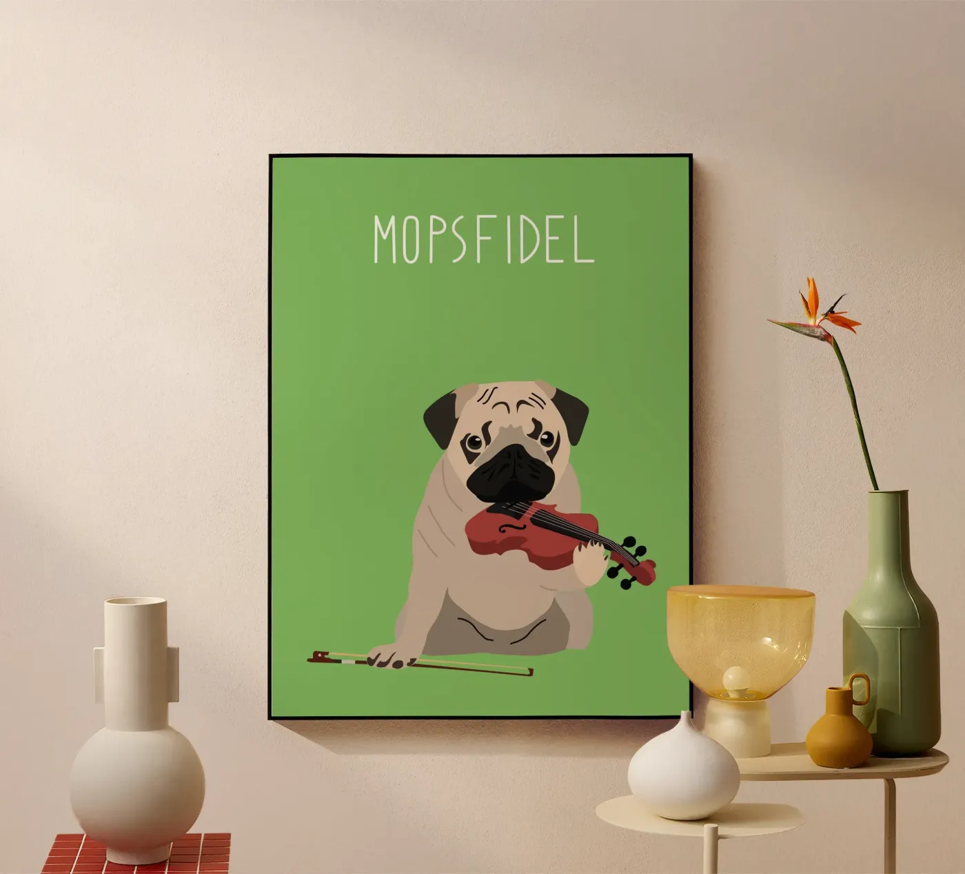 Mopsfidel plexiglass da Constanze Art Direction