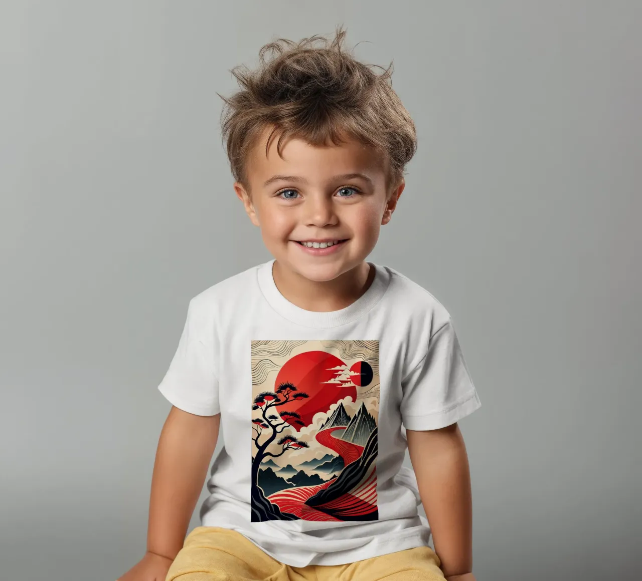 Crimson Currents kids t-shirt by Artistic-shop