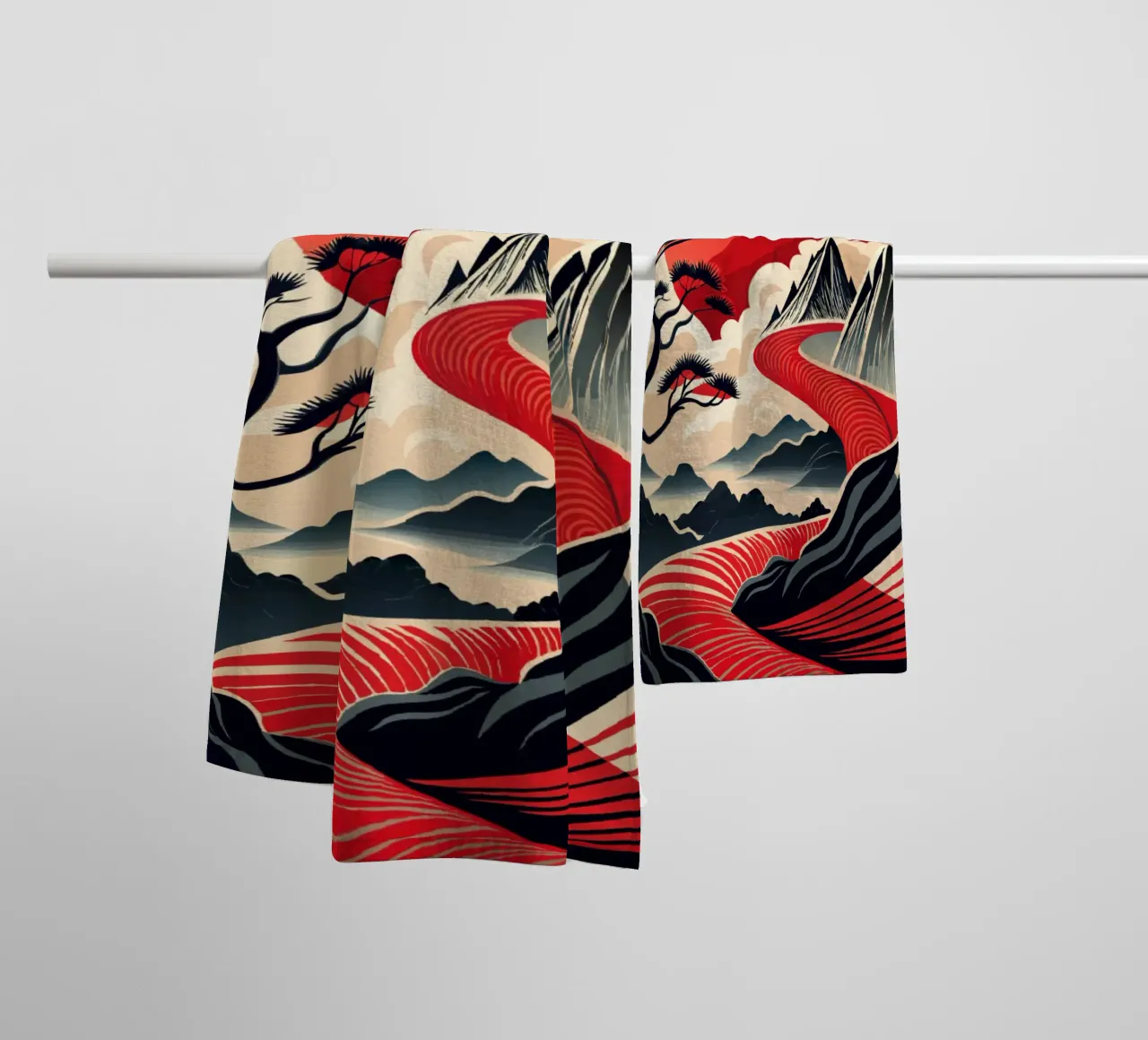 Correnti cremisi asciugamano da bagno da Artistic-shop
